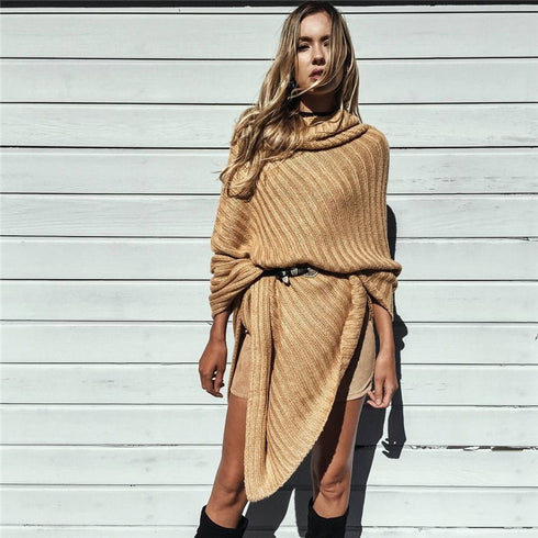 Mid-length fashionable cape shawl bat shirt - ROUTINE FASHION